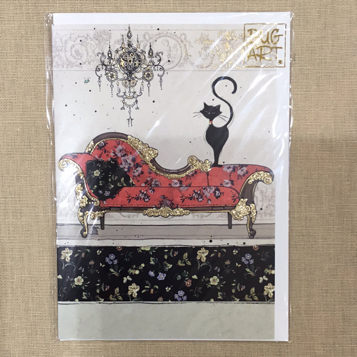 Red chaise cat